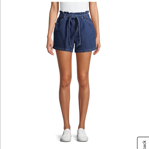 Paper bag high waisted shorts with adjustable belt - Picture 4 of 5